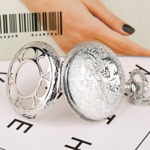 Modern Quartz Half Hunter Pocket Watch - Tree Of Life - Pocket Watch Net
