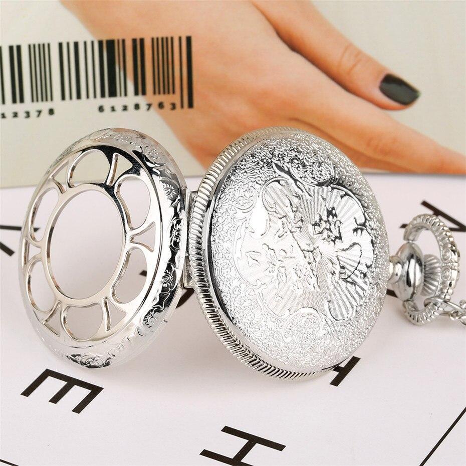 Modern Quartz Half Hunter Pocket Watch - Tree Of Life - Pocket Watch Net