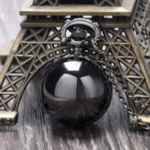 Quartz Pendant Watch - Black Vask - Pocket Watch Net