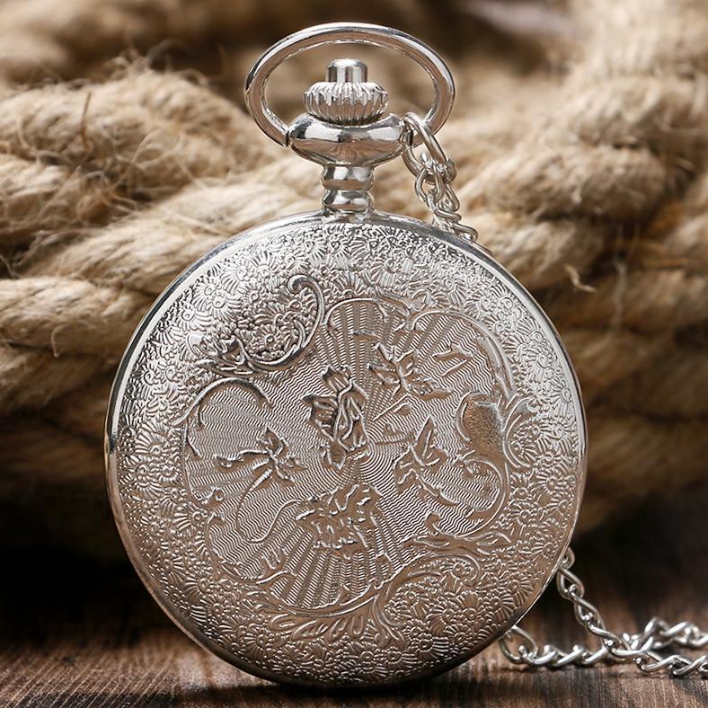 Silver Steampunk Quartz Pocket Watch - Freedom - Pocket Watch Net