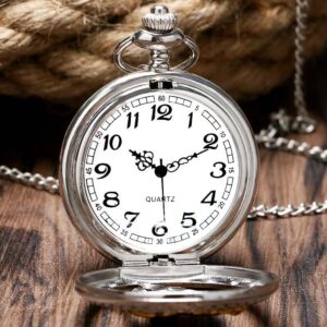 Silver Steampunk Quartz Pocket Watch - Freedom - Pocket Watch Net