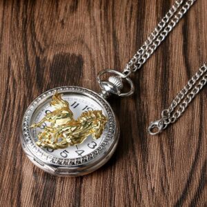 Silver Steampunk Quartz Pocket Watch - Freedom - Pocket Watch Net