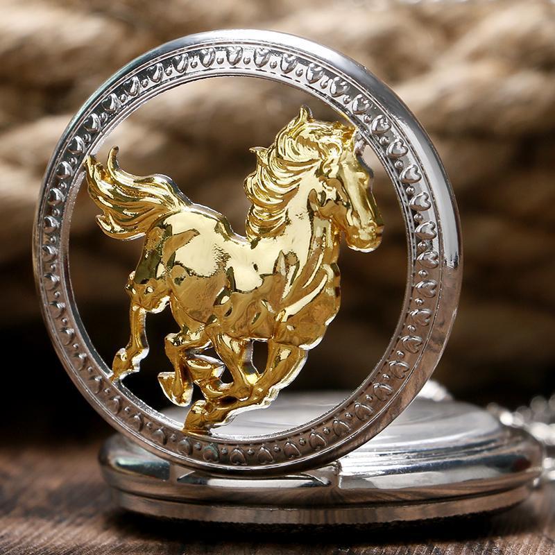 Silver Steampunk Quartz Pocket Watch - Freedom - Pocket Watch Net