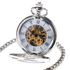 Silver Vintage Mechanical Pocket Watch - Silverpunk - Pocket Watch Net