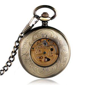 Vintage Automatic Full Hunter Pocket Watch - Bronze Lining - Pocket Watch Net