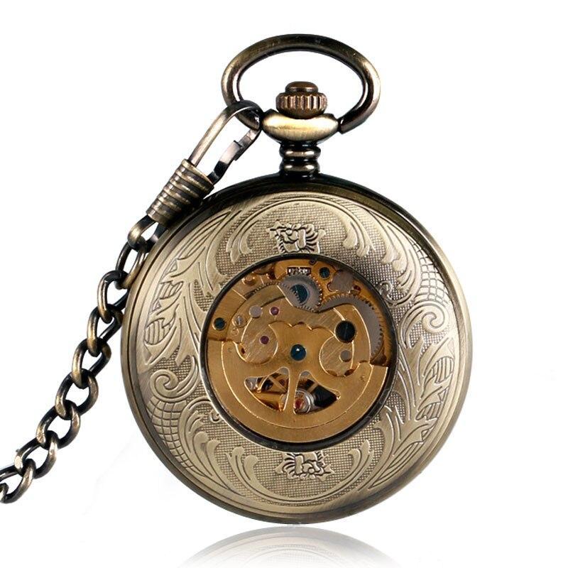 Vintage Automatic Full Hunter Pocket Watch - Bronze Lining - Pocket Watch Net