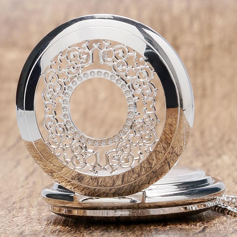 Vintage Half Hunter Quartz Pocket Watch - Golden Aura - Pocket Watch Net