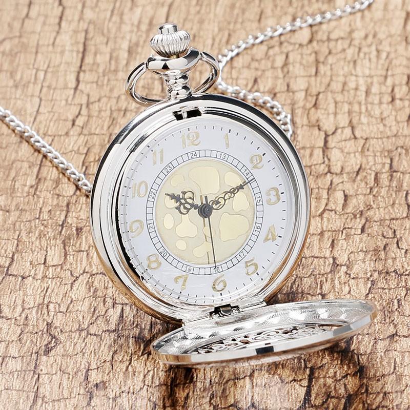 Vintage Half Hunter Quartz Pocket Watch - Golden Aura - Pocket Watch Net