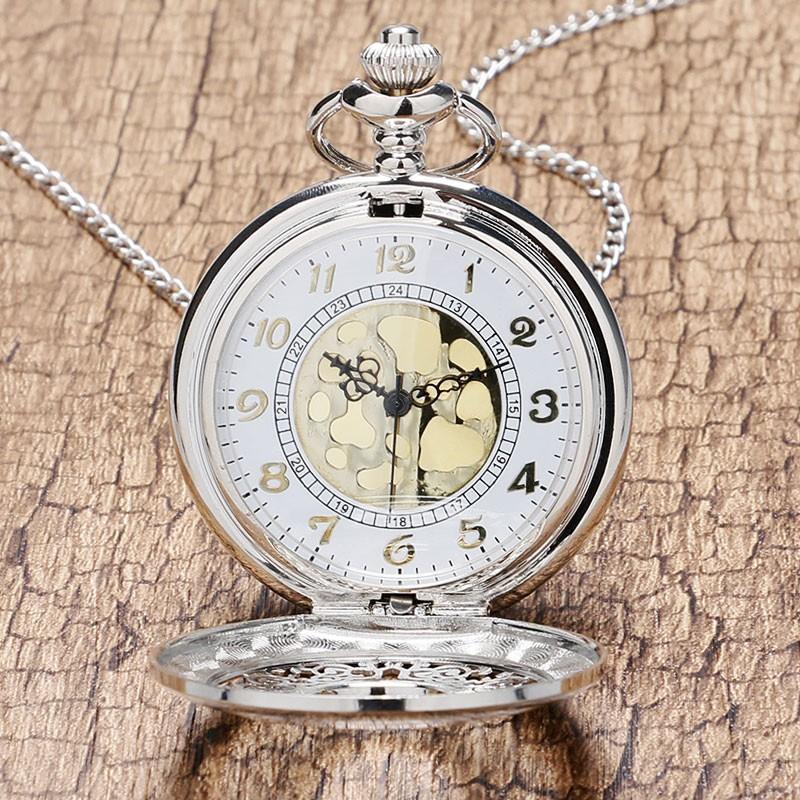 Vintage Half Hunter Quartz Pocket Watch - Golden Aura - Pocket Watch Net
