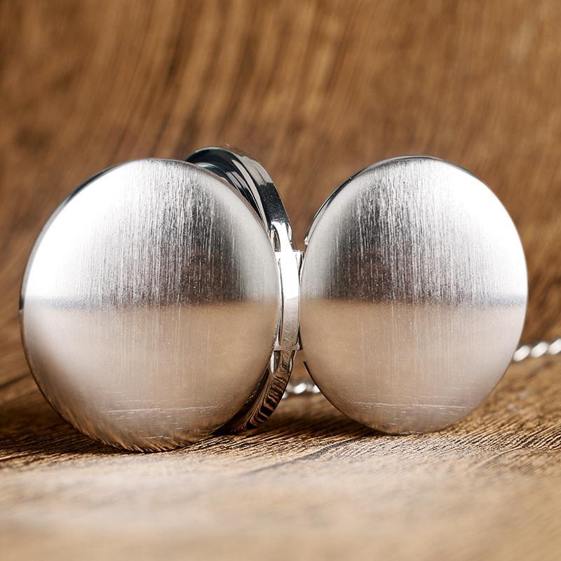 Vintage Mechanical Double Hunter Pocket Watch - Silver Butterfly - Pocket Watch Net