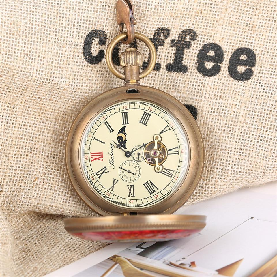 Vintage Mechanical Half Hunter Pocket Watch - Black Eagle - Pocket Watch Net