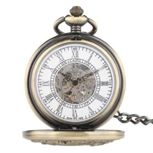Women's Bronze Automatic Pocket Watch - Blooming Peacock - Pocket Watch Net