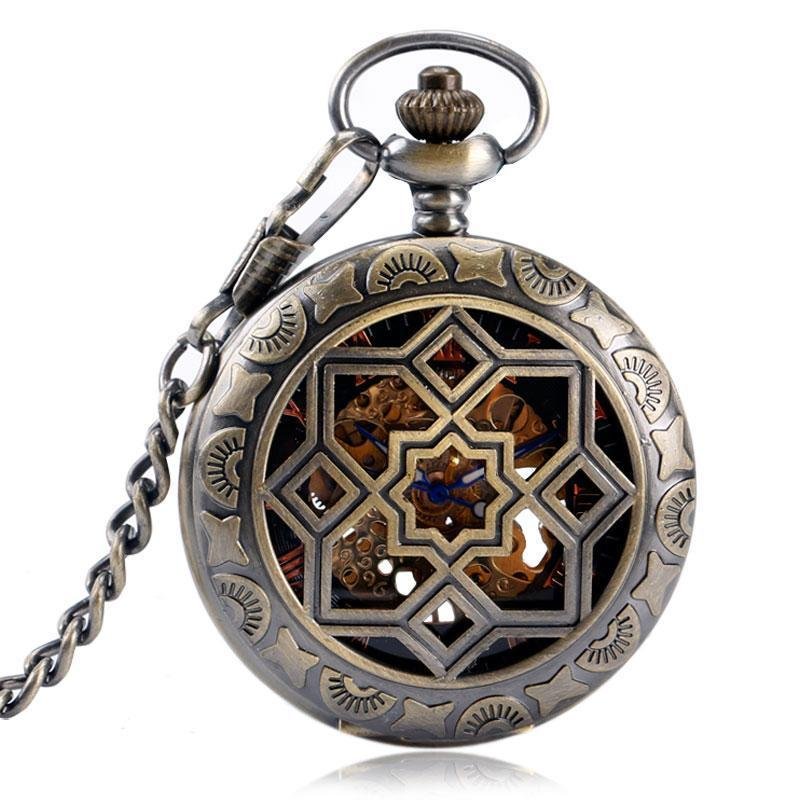 Women's Bronze Mechanical Pocket Watch - Merkabah - Pocket Watch Net