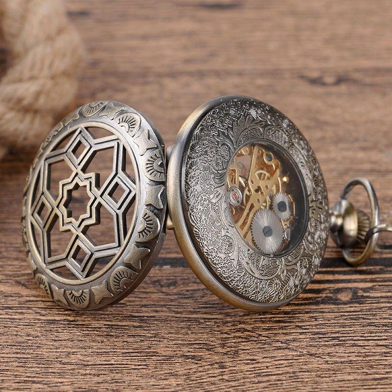 Women's Bronze Mechanical Pocket Watch - Merkabah - Pocket Watch Net