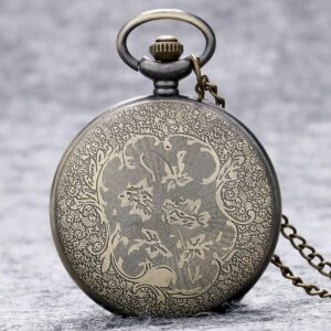 Women's Bronze Quartz Full Hunter Pocket Watch -  Peacock - Pocket Watch Net