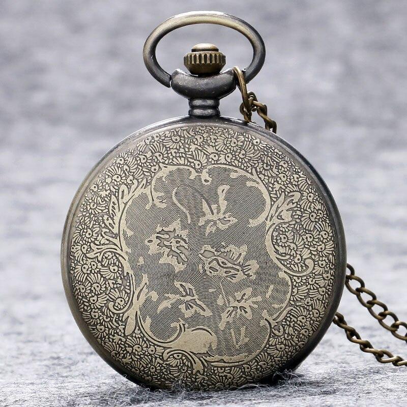 Women's Bronze Quartz Full Hunter Pocket Watch -  Peacock - Pocket Watch Net