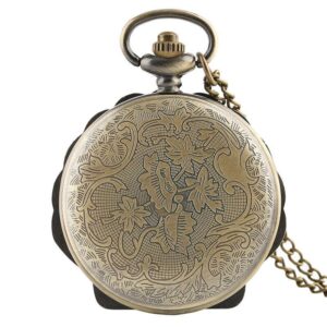 Women's Bronze Quartz Pendant Watch - Beaded Shell - Pocket Watch Net