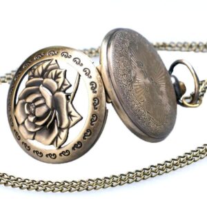 Women's Bronze Quartz Pocket Watch - Rosenrot - Pocket Watch Net