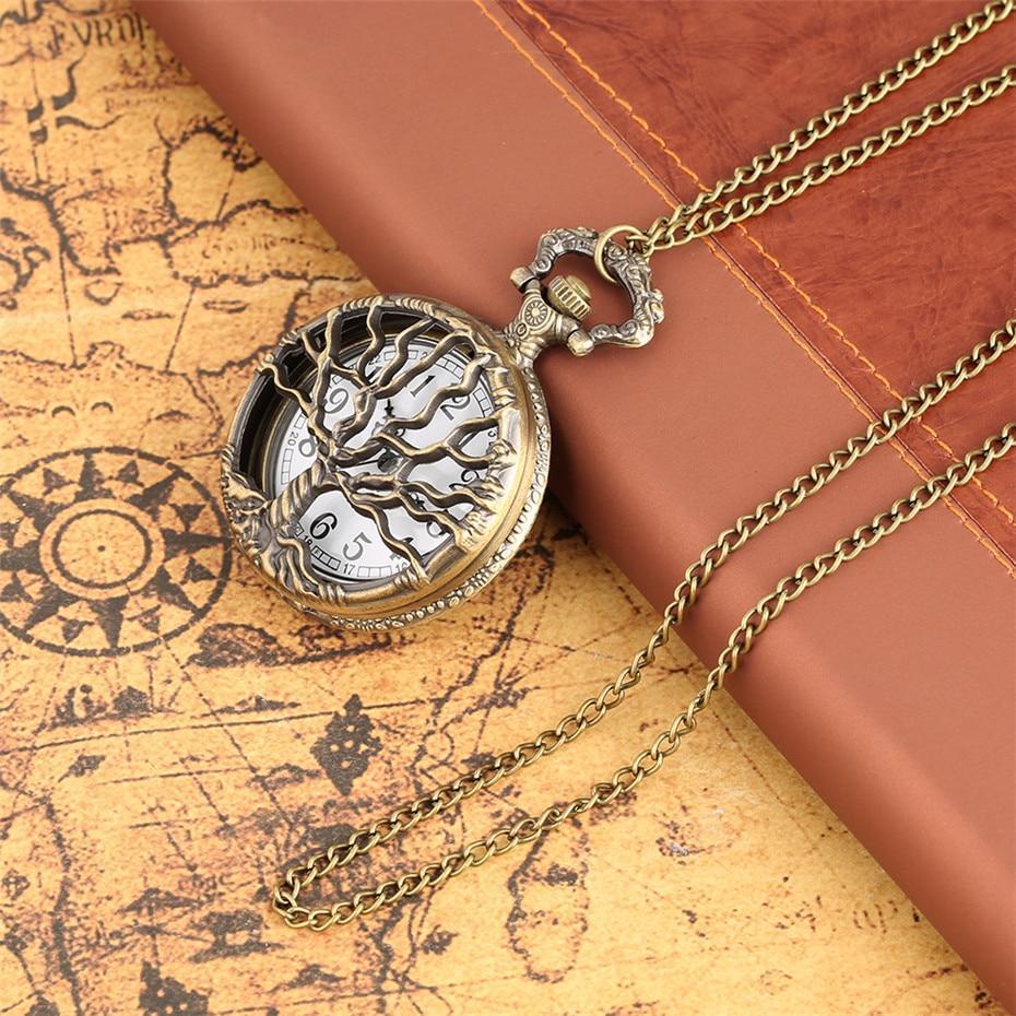 Women's Bronze Quartz Pocket Watch - Yggdrasil - Pocket Watch Net