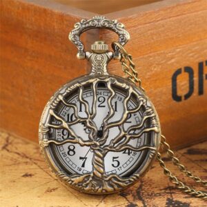 Women's Bronze Quartz Pocket Watch - Yggdrasil - Pocket Watch Net