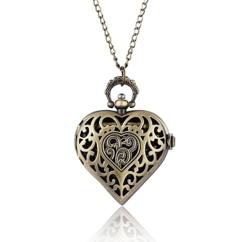 Women's Copper Quartz Pendant Watch - Coppheart - Pocket Watch Net