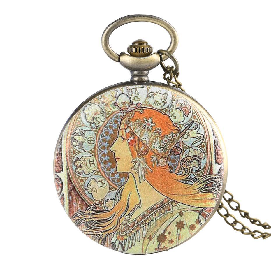 Women's Full Hunter Quartz Pocket Watch - Cléo de Mérode - Pocket Watch Net