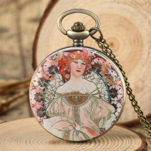 Women's Full Hunter Quartz  Pocket Watch  - Cléo de Mérode - Pocket Watch Net