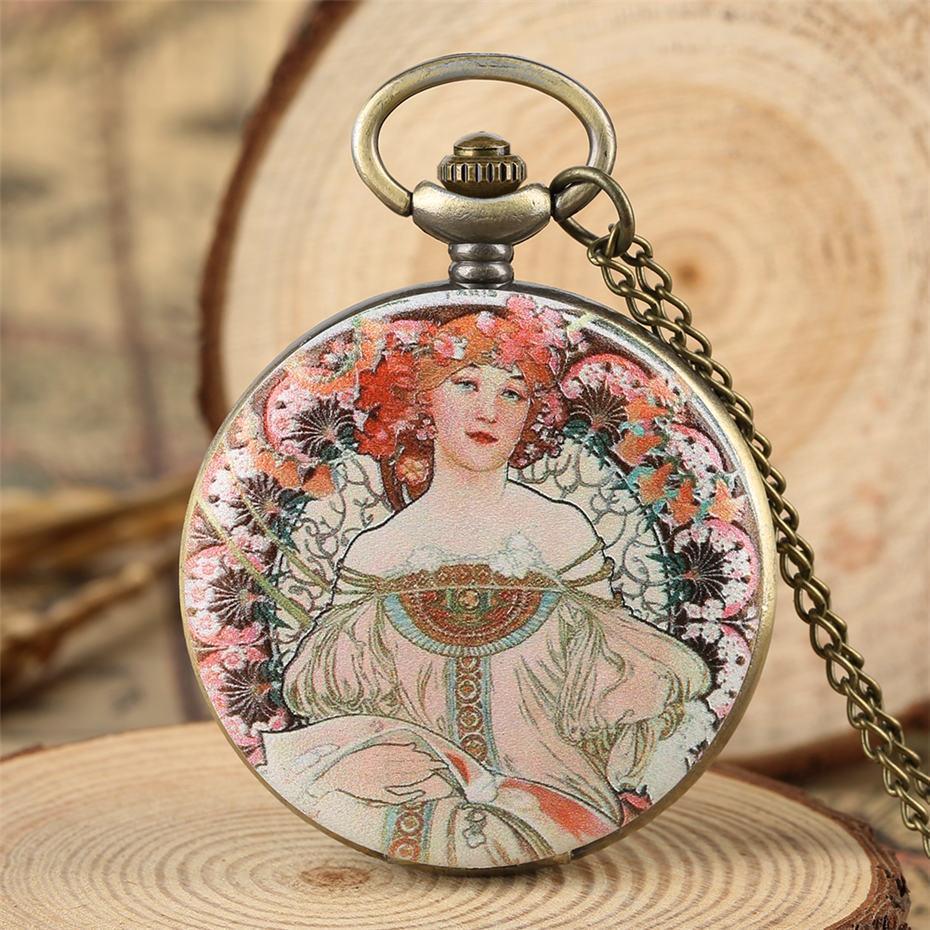 Women's Full Hunter Quartz Pocket Watch - Cléo de Mérode - Pocket Watch Net