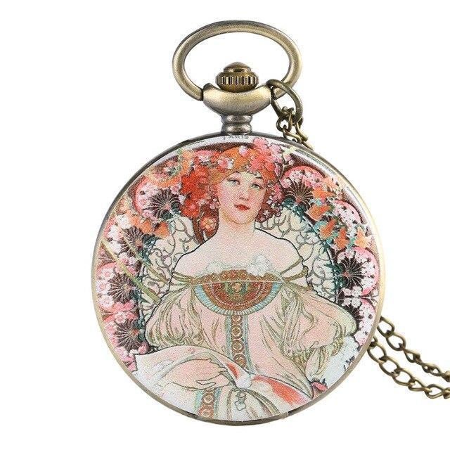 Women's Full Hunter Quartz Pocket Watch - Cléo de Mérode - Pocket Watch Net