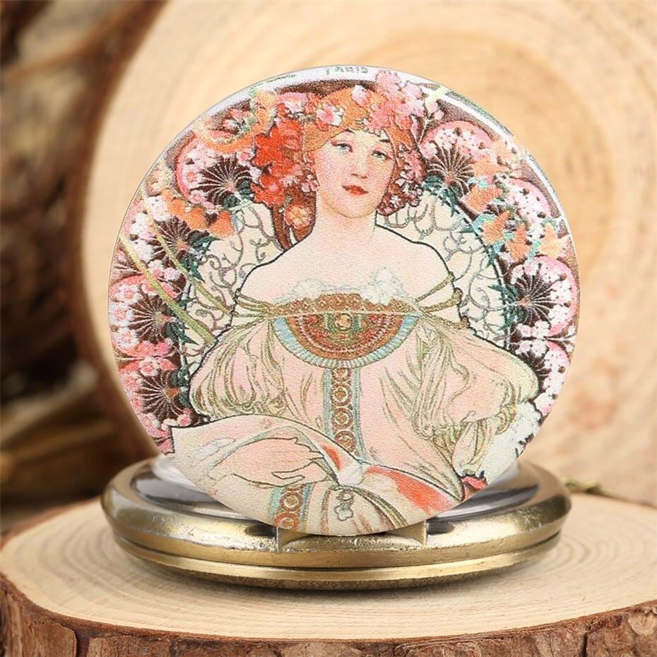 Women's Full Hunter Quartz Pocket Watch - Cléo de Mérode - Pocket Watch Net