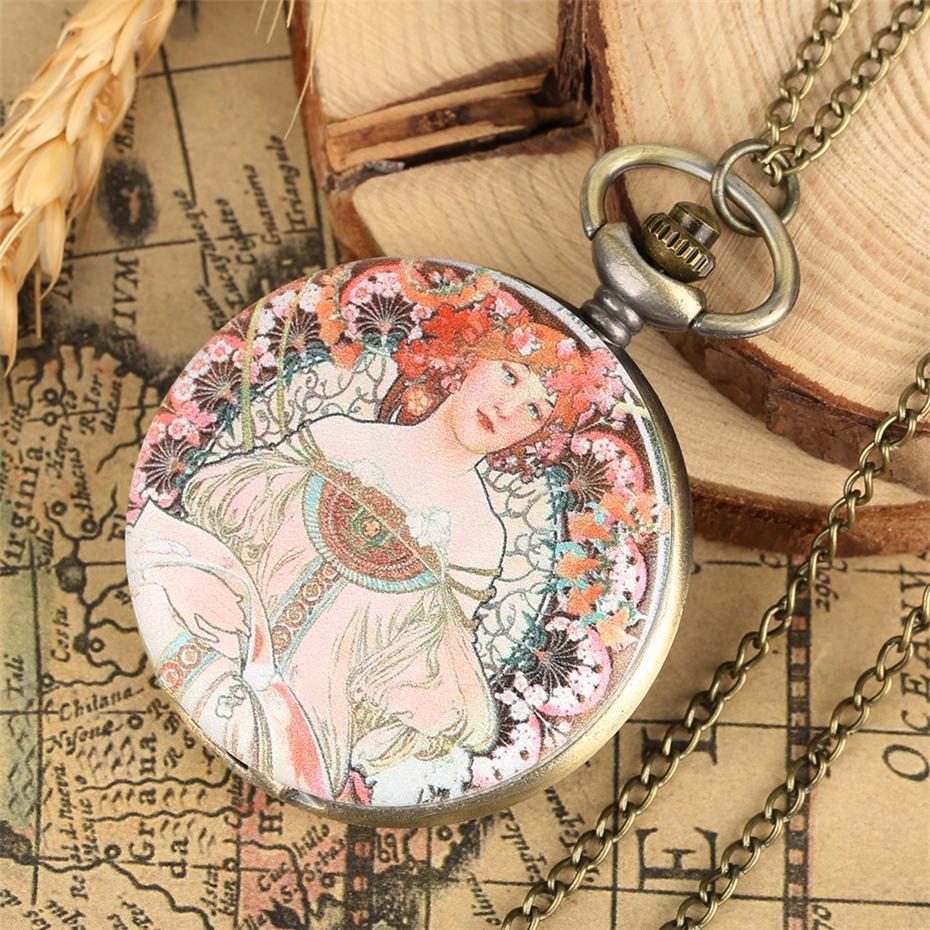 Women's Full Hunter Quartz Pocket Watch - Cléo de Mérode - Pocket Watch Net