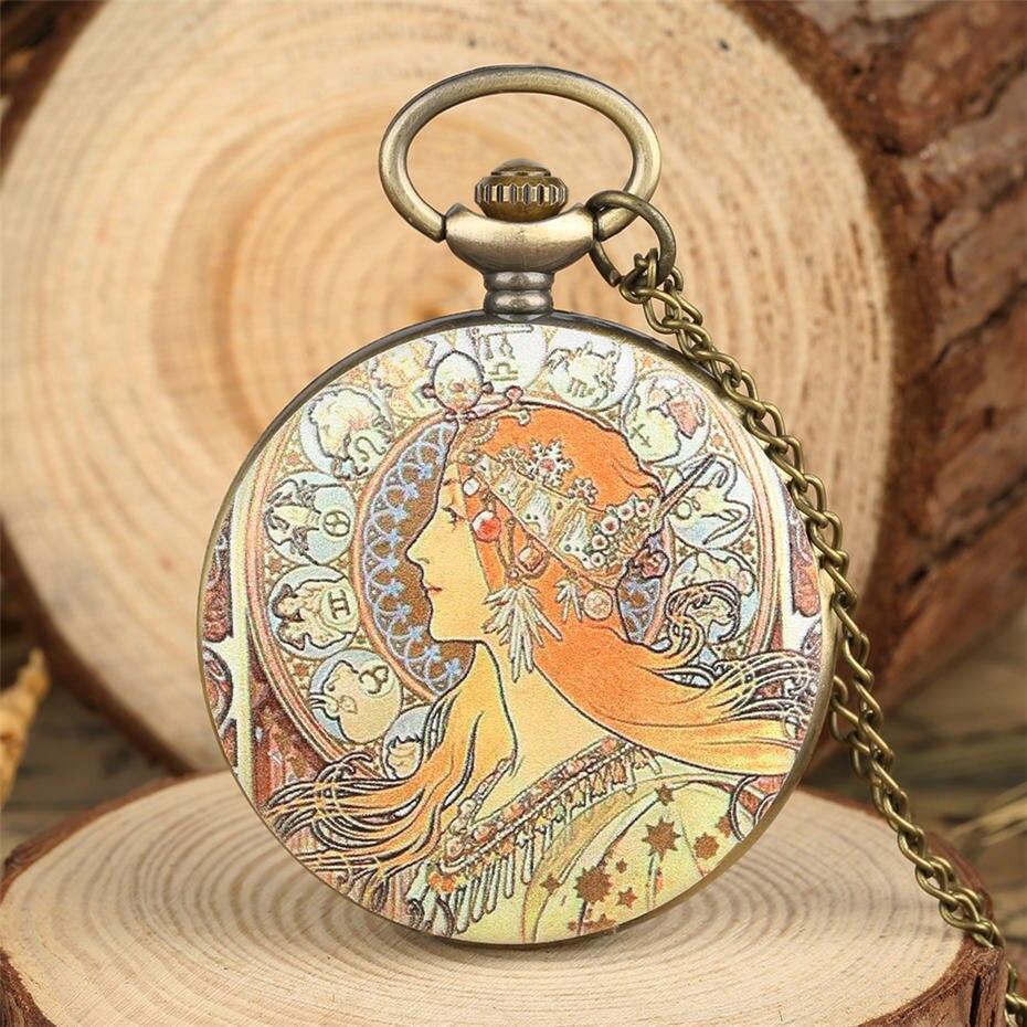 Women's Full Hunter Quartz Pocket Watch - Cléo de Mérode - Pocket Watch Net