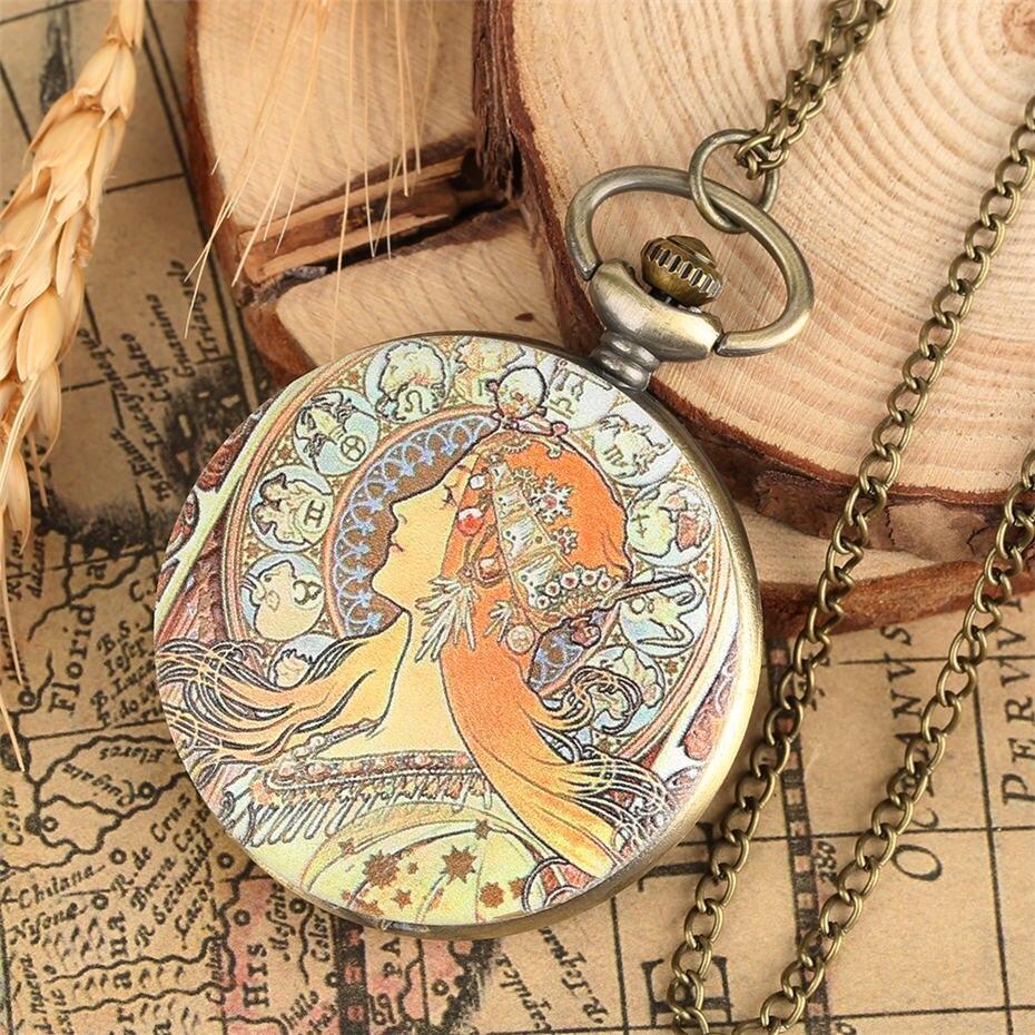 Women's Full Hunter Quartz Pocket Watch - Cléo de Mérode - Pocket Watch Net