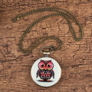 Women's Full Hunter Quartz Pocket Watch - Owlie - Pocket Watch Net