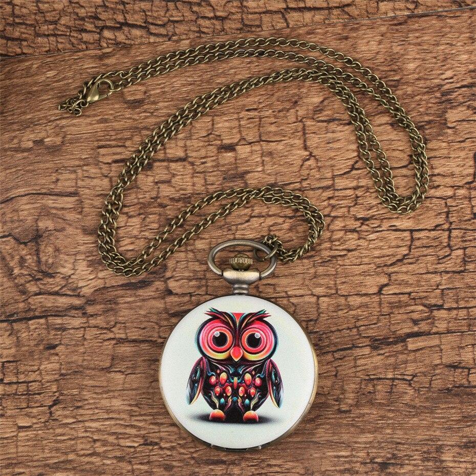 Women's Full Hunter Quartz Pocket Watch - Owlie - Pocket Watch Net