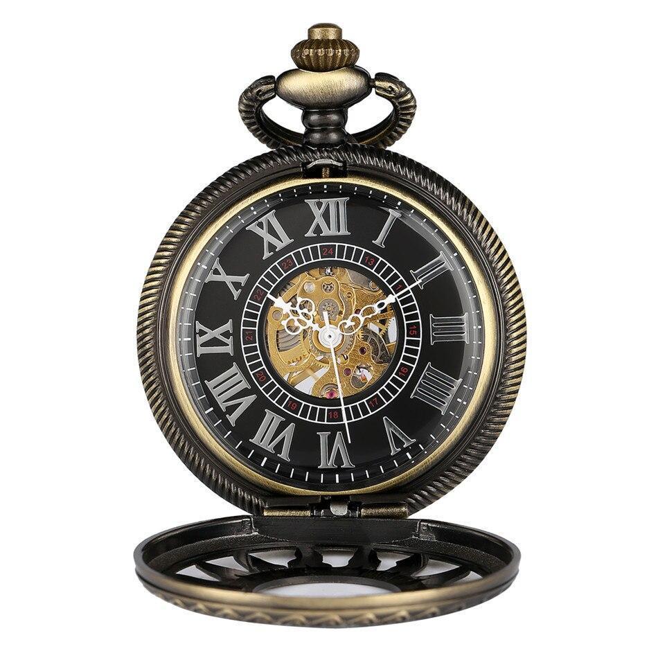 Women's Mechanical Half Hunter Pocket Watch - Bronze Sun - Pocket Watch Net