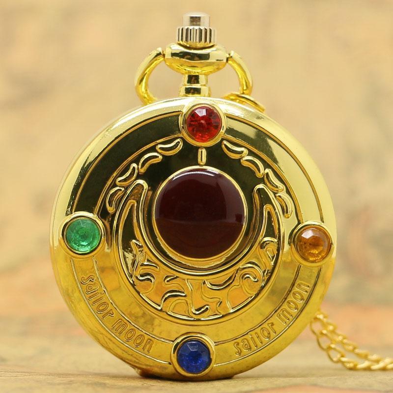 Women's Quartz Full Hunter Pocket Watch - Crystal - Pocket Watch Net