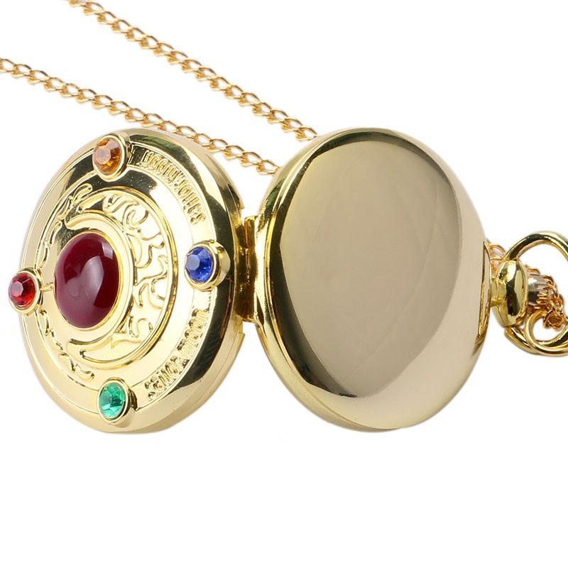 Women's Quartz Full Hunter Pocket Watch - Crystal - Pocket Watch Net