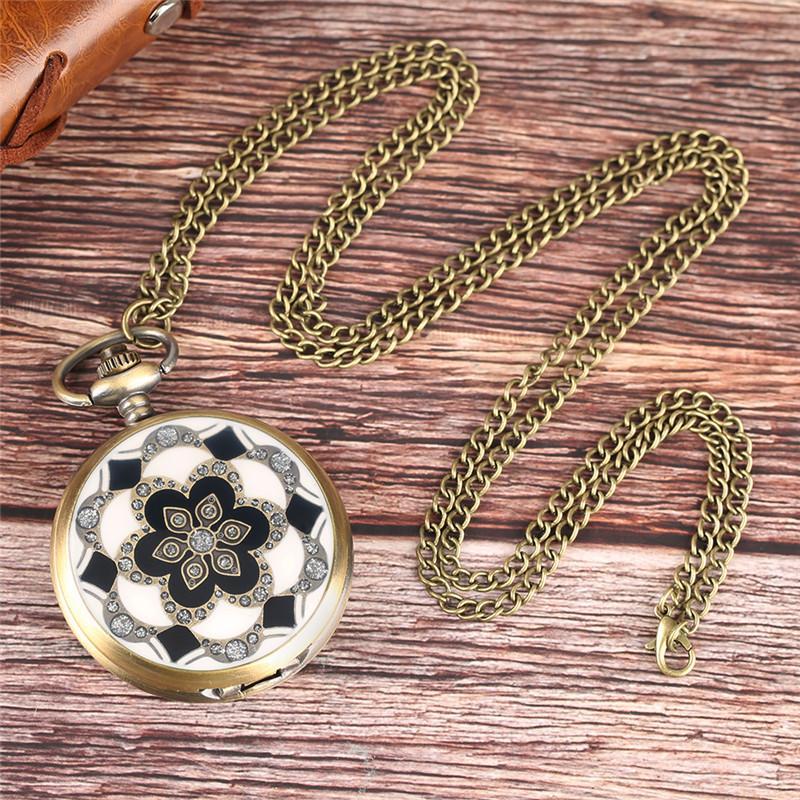 Women's Quartz Full Hunter Pocket Watch - Mandala - Pocket Watch Net