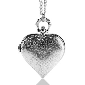 Women's Silver Quartz Pendant Watch - Silvheart - Pocket Watch Net