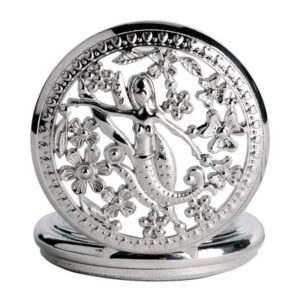 Women's Silver Quartz Pocket Watch - Siren - Pocket Watch Net