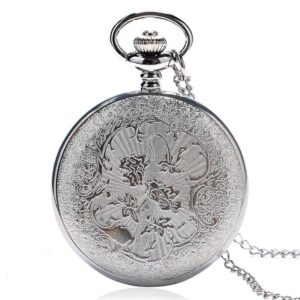 Women's Silver Quartz Pocket Watch - Siren - Pocket Watch Net