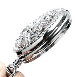 Women's Silver Quartz Pocket Watch - Siren - Pocket Watch Net