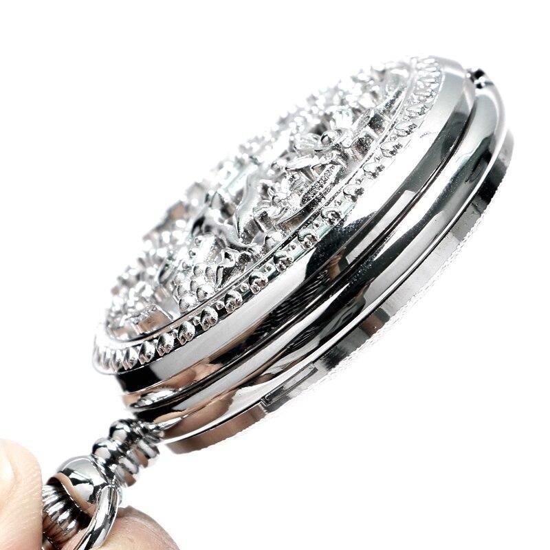 Women's Silver Quartz Pocket Watch - Siren - Pocket Watch Net