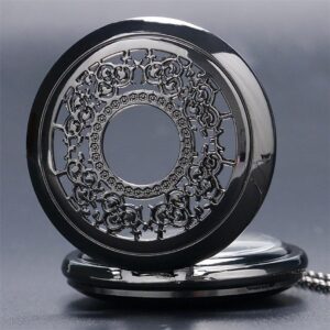 Women's Vintage Quartz Half Hunter Pocket Watch - Aura Silver - Pocket Watch Net
