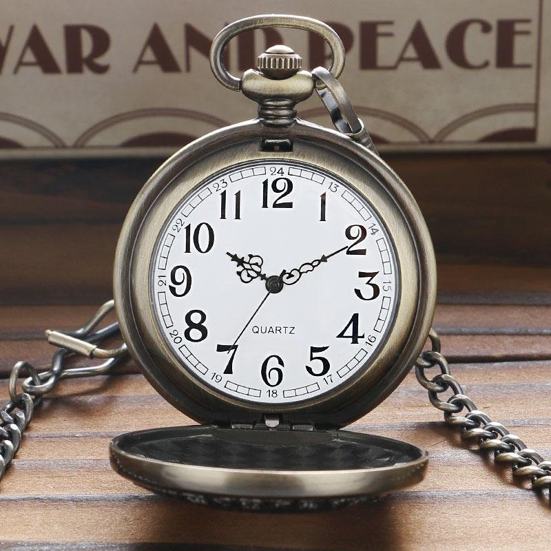 Wood Mechanical Half Hunter Pocket Watch - Woodie - Pocket Watch Net