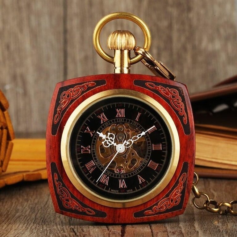 Wood Mechanical Open Face Pocket Watch - RobinWood