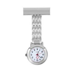 Nurse Watch - Stainless Steel Arabic Brooch Watch - Pocket Watch Net
